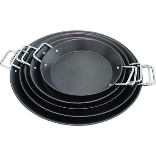 Round Spanish Paella Baking Pan CS902 Carbon Steel High Quality Disposable Non-stick Coating Colorful Heat Resistant Coating 3mm