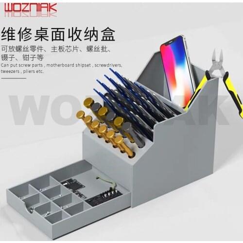 WOZNIAK Multi function LCD maintenance and sorting storage box Screwdriver element parts box Tool box with drawer