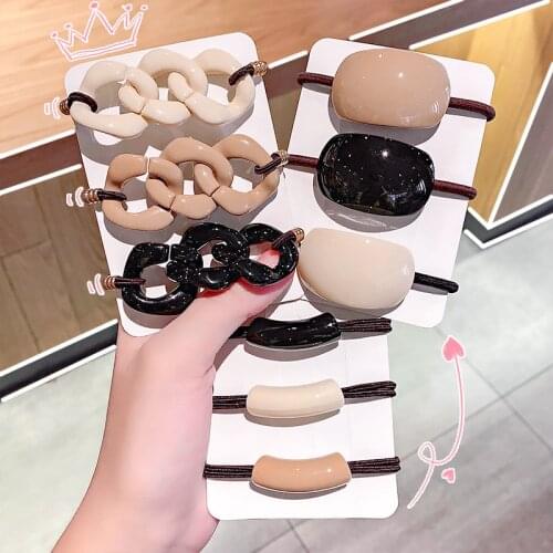 Fashion Hair Bands personality Ponytail Hair Tie Woman hair bands Chain Hair Clip hair acrylic Hair Clips accessories for hair