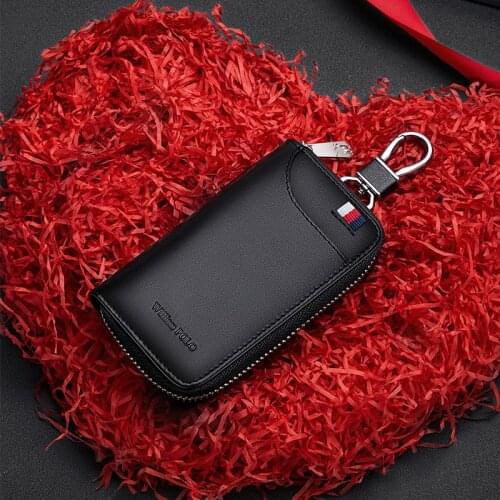 Mens leather key bag fashion high-end car key bag light waist pocket Coin Wallet