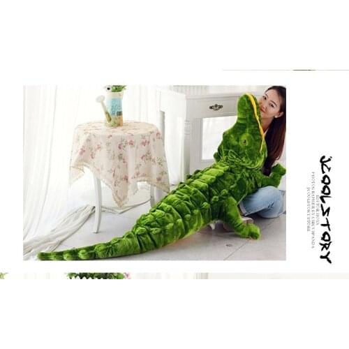 Stuffed animal green crocodile plush toy about 150cm crocodile doll throw pillow c7750