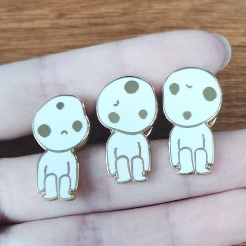 Princess Mononoke Kodama brooch set