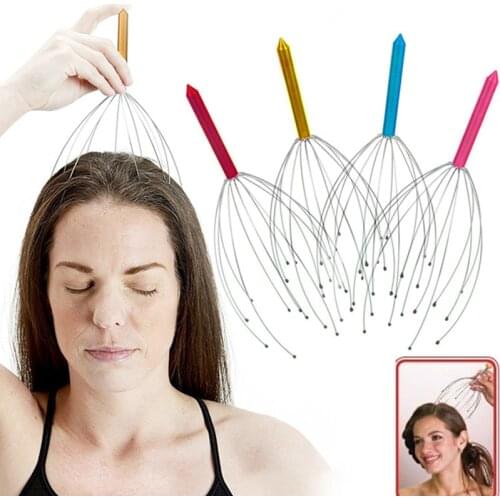 A Box Of Ten Head Massagers Octopus Head Skin Care Neck Relief Stress Relaxation Novice Scalp Stainless Steel