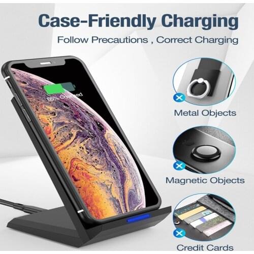 New desktop vertical mobile phone wireless charger for iPhone 12 8 Samsung Xiaomi Huawei headset