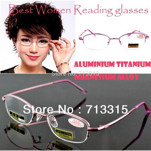 2017 Titanium magnesium alloy women lady non aspheric surface red super lite reading glasses +0.75 +1 +1.25 +1.5 +1.75 +2 to +4