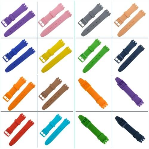 Wrist Watch Band Strap for Swatch 16mm 17mm 19mm 20mm Rubber Silicone Watchband Accessories