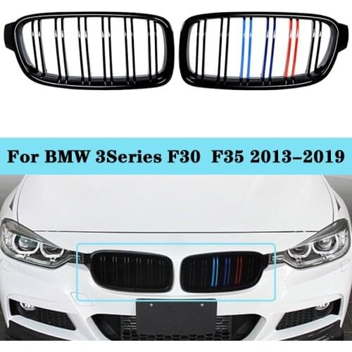 1 Pair M Color Car Front Kidney Grille Racing Grilles For BMW 3Series F30 F35 2013-2019 Auto Accessories