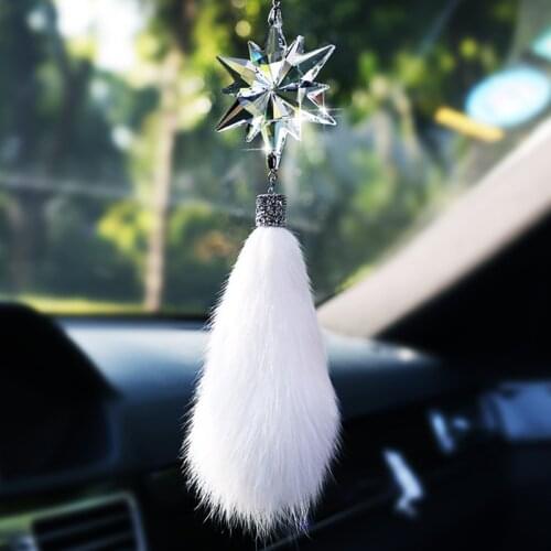 Luxury Car Pendants Crystal Pendant In Car Rearview Mirror Auto Decor Snowflake Car Hanging Ornament Accessory For Girls Gifts