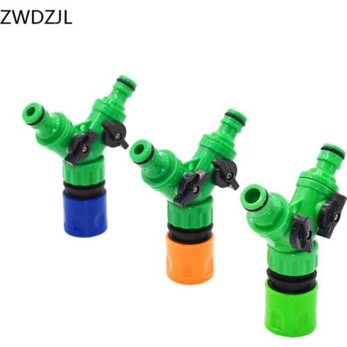 Irrigation 2 way tap garden tap Irrigation valve Hose Pipe Splitter 2 Way Quick connector adapter 1pcs