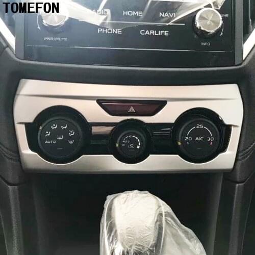 TOMEFON ABS Chrome For Subaru XV Crosstrek Impreza 2017-2019 Console Air Conditioning Switch ON Knob Button Trim Cover
