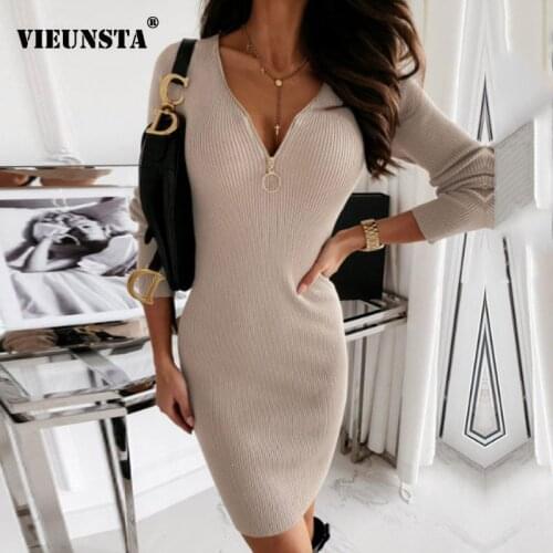 Модные трикотажные платья VIEUNSTA China At AliExpress