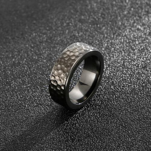 Classic 8mm Ring Titanium Steel Spot Simple Wind Silver Black Gray Color For Men
