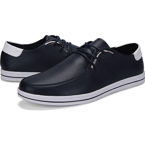 YIQITAZER 2018 Black Casual Autumn Dress Men Shoes Leather,Slip-on Pointed-Toe Derby Lace up Breathable Shoes Man