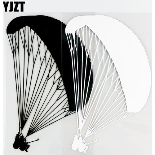 YJZT 10.4×16.6CM Parachute Skydiving Sport Extreme Vinyl Decal Fashion Car Stickers Black / Silver 10A-0581