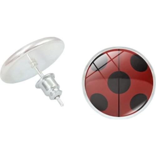 2020 Ladybug Earrings Cute Circle with Dot Earrings for Woman Girl Party Gifts Fashion Insect Jewelry Stud Earrings