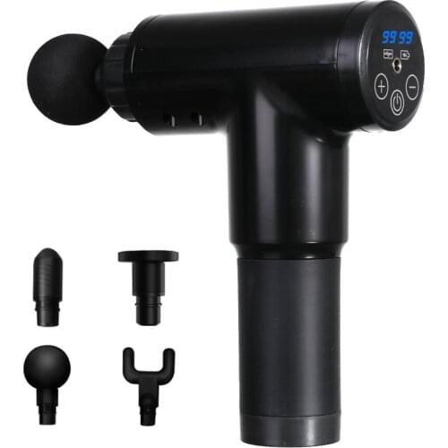 LCD Display Therapy Massage Gun 32 Gears Muscle Massager Pain Sport Massage Machine Relax Body Slimming Relief With 4 Heads