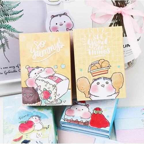 1pack/lot Kawaii Peach Hamster Decorative Message Note Memo Pad Planner Stickers Material Escolar Office Decoration Stationary