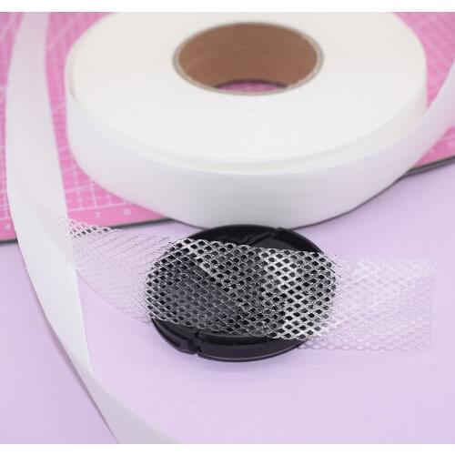 2.5cm Polyster Nylon Reticularis Adhesive Fastener Tape Hot-fix Double Faced with Release Paper for Fabric Iron On hot melt
