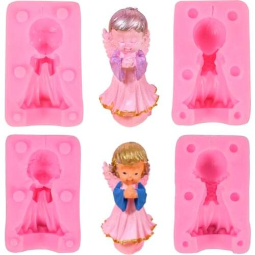2Pcs/set Angel Silicone Mold Girl Angel Boy Angel Cake Decorating Tools Chocolate Fondant Sugarcraft DIY Candle Soap Mould