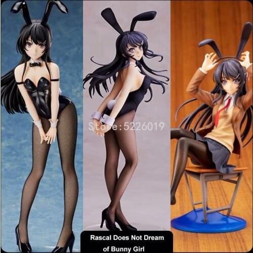 20cm Anime Rascal Does Not Dream of Bunny Girl Senpai Sexy Figure Toy Senpai Sakurajima Mai Chair Sexy Anime Action Figure Toys