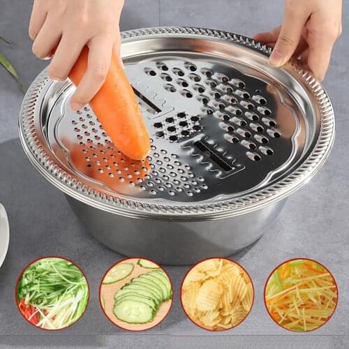3 in 1 Multifunctional Basins Julienne Peeler Camping Kitchen Drain Baskets