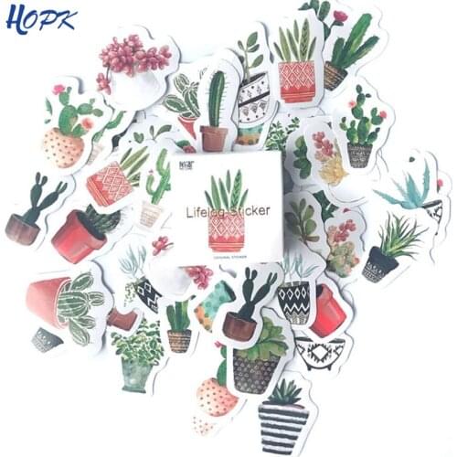 45 Pcs/Set Cute Green Plant Cactus Stickers Planner Scrapbooking Diy Decoration Diary Album Stick Label Journal Sticker