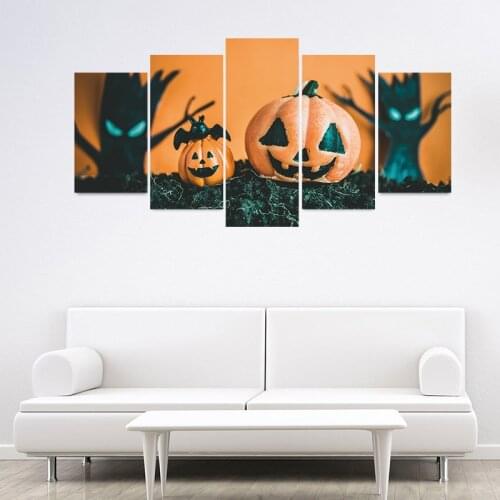 5pcs Thriller Bloody Horror Wall Decal Artist Halloween Horror Pumpkin Head Window Glass Door Bar Sticker Wall DIY Home Decor