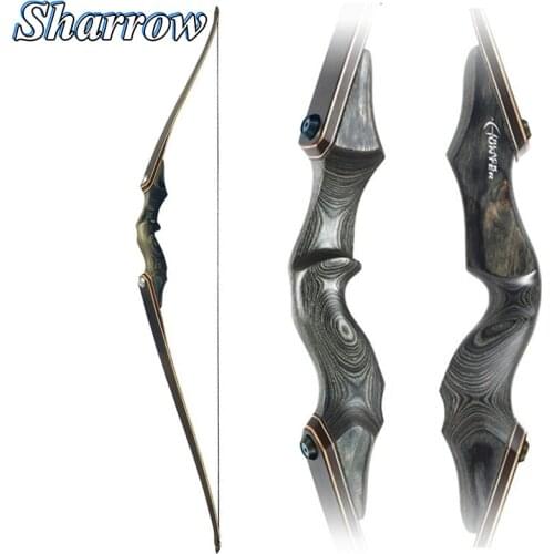 60 Inches Recurve Bow 30-60lbs Blck Hunter Hunting Wood Longbow Takedown Bow User Archery Shooting Glass Fiber Lamination