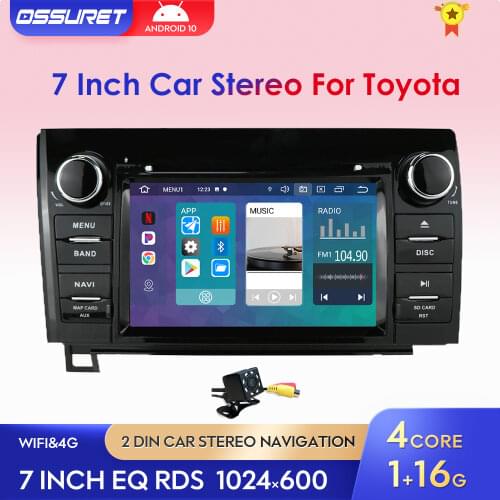 Android 10 Car Multimedia Radio Player Fit Toyota Tundra Sequoia 2008-2013 2Din GPS Stereo Bluetooth SWC Navigation Mirror Link