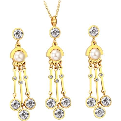 Cardy Koala Trendy Jewelry Set For Women Heart CZ Stone Charm Pendants Necklaces Earrings LOVE Anniversary Gift