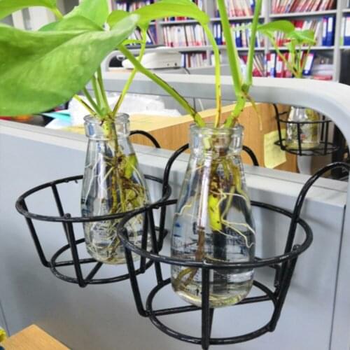 Flower Pot Holder Hanging Basket Iron Balustrade Metal Succulent Black Retro Balcony Garden Decoration Plant Rack