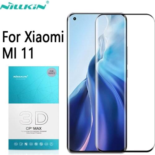 For Xiaomi Mi 11 Glass Nillkin 3D DS+MAX CP+MAX Fully Cover Screen Protector Tempered Glass For Mi11