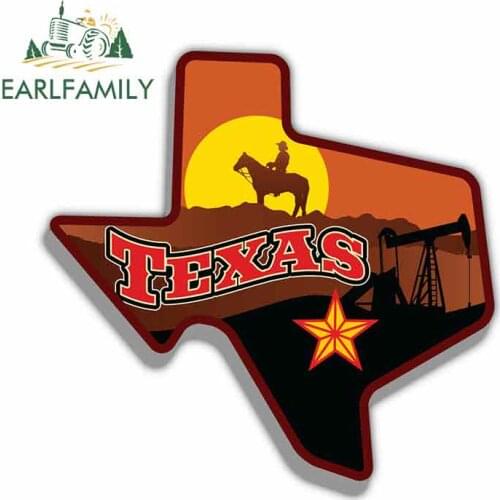 EARLFAMILY 13cm x 12.6cm For Texas Usa State Nature Emblem Funny Car Stickers Fashion Occlusion Scratch Bumper Window Stickers