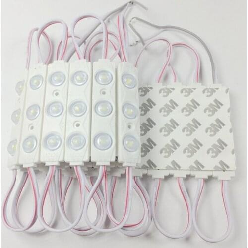 Injection super LED module with lens SMD 2835 DC12V 3 led 1.2W 140lm IP65 70mm*14mm aluminum PCB CE factory price high bright i