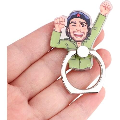 JY199 Cartoon Man Finger Ring Mobile Phone Smartphone Stand Holder cell Smart Round Phone Ring holder Car Mount Stand