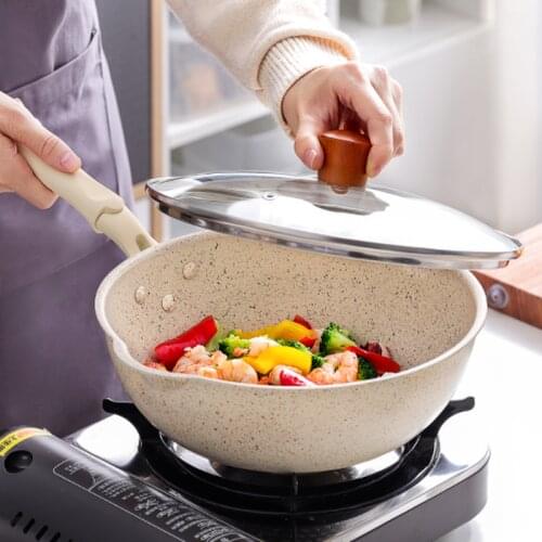 Easy to turn the pot, Maifan stone pot non-stick pot, rinse with water, special for household induction cooker for wok