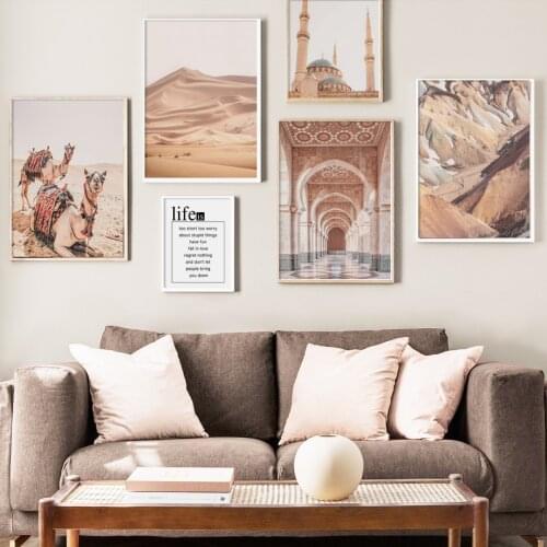 Church Morocco Door Desert Canyon Camel Wall Art Canvas Painting Nordic Posters And Prints Wall Pictures For Living Room Decor