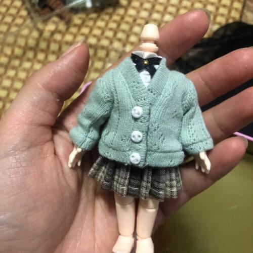 Ob11 baby clothes school uniform jacket cardigan sweater 1/12 BJD beauty knot pig GSC PICCODO doll clothes clothes accessories