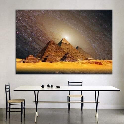 Gizeh Pyramids Cheops Egypt Weltwunder Sphinx Chephren Cairo Egyptian Pharaohs canvas poster hd print wall art painting home dec
