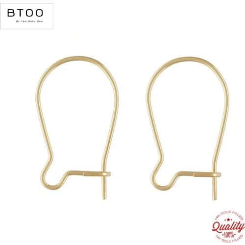 14K Gold Filled Kidney Ear Wire 16MM/23MM/35MM Gold Ear Wire for Jewelry Making Handmde DIY Earrings Accessories