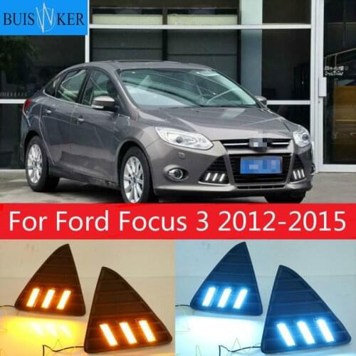 For Ford Focus 3 LED headlight for ford focus MK3 LED light 2012~2015 LED Daytime Running Lights DRL fog lights Cover headlights