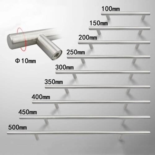 Diameter 10mm Stainless Steel Kitchen Door Cabinet T Bar Handle Pull Knob 2" ~ 24'' door pull handle stainless door handle