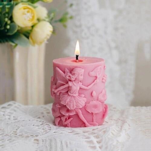 Angel Dragonfly Lotus Relief Silicone Candle Mold for DIY Handmade Aromatherapy Candle Plaster Ornaments Soap Mould Handicrafts