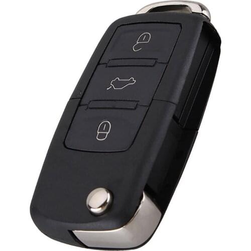 Folding 3 Buttons Remote Key Fob Case Shell for Bora Passat Golf Jetta