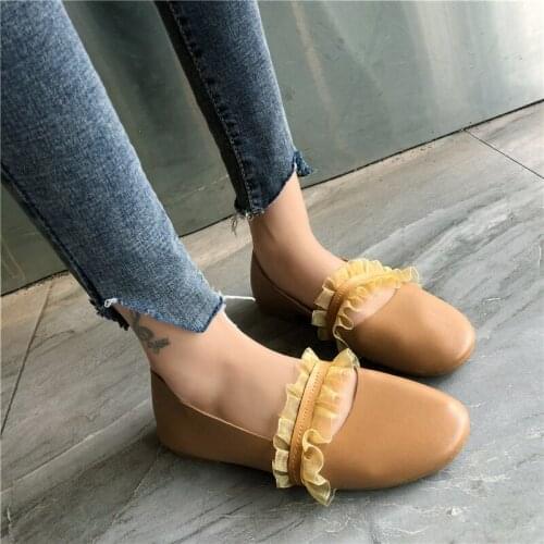 Stylish personality design womens shoes elegant simple retro style Mujer Chaussure Femme comfortable flat soft inside W33-06