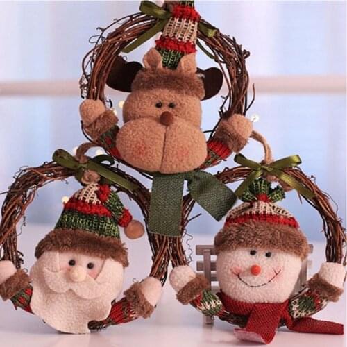 Dried Rattan Artificial Garland Christmas Xmas Front door Ring Rattan DIY Handmade Door Pendant Garland Hanging floral wreath