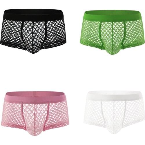 New Hollow Sexy Brief Men Underwear Japanese Big Mesh Sexy U Transparent Cutout Shorts Mens Boxershorts Cueca Masculina