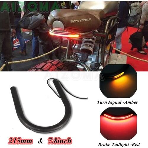Cafe Racer Universal Seat Frame Hoop Rear LED Integarted Loop w/ Brake Turn Signal For Kawasaki Suzuki Yamaha Honda Triumph BME