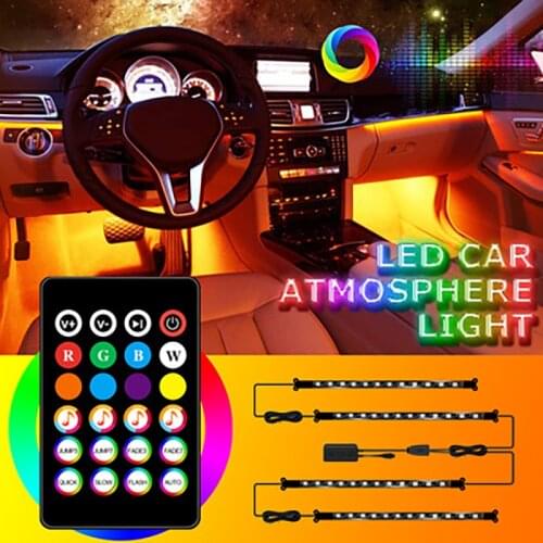 USB car atmosphere light foot atmosphere light LED light colorful bluetooth light bar RGB music rhythm light
