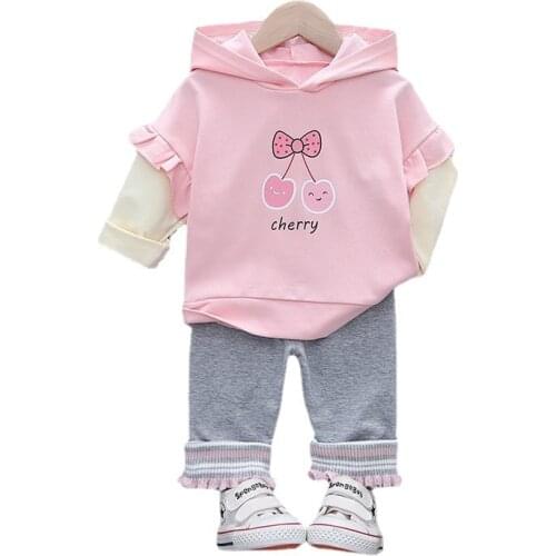 Spring Children Cartoon Clothes Baby Girls Hoodies Pants 2Pcs/sets Autumn Kids Toddler Casual Clothing Infant Cotton Sportswear